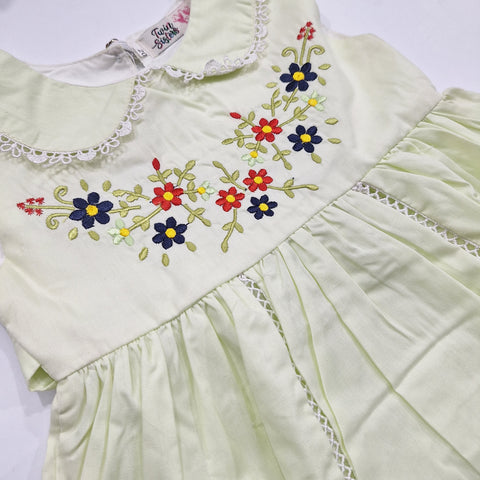Twin Sisters - Frock - Leaves & Flowers - Yellow