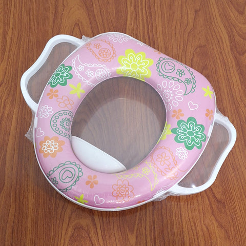 Soft Potty Training Seat Cover - Pink Flowers