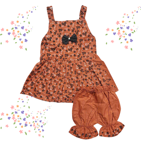 New Sweet - Frock - Flowers - Brown