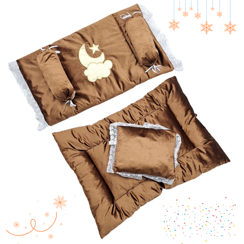 Royal's - 5 Pieces - Baby Bedding Set - Golden Brown