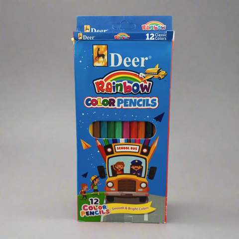 Deer Rainbow - Color Pencils - Blue
